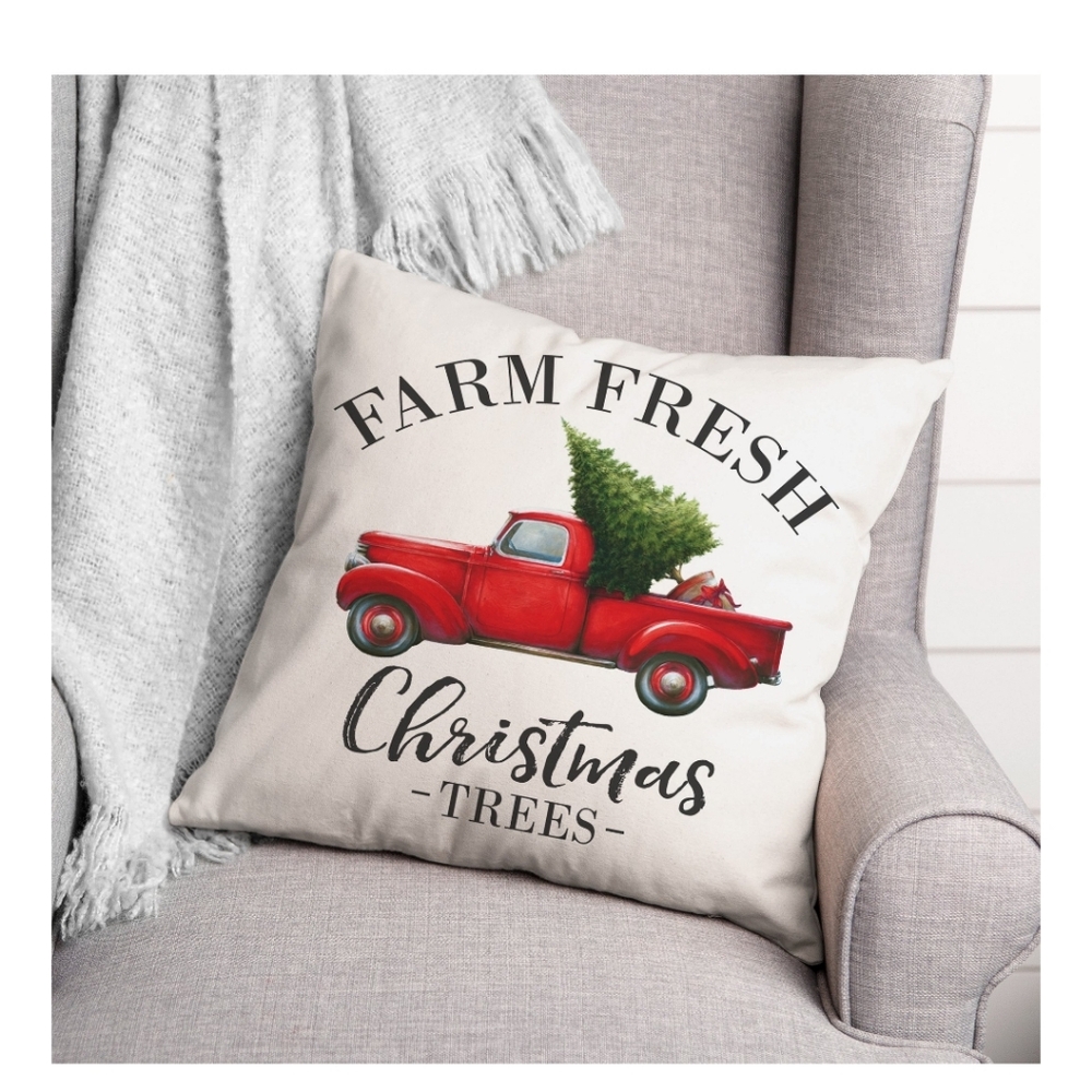 Farm Fresh Christmas Trees 2pk Pillows Linen -NWT - Picture 3 of 6